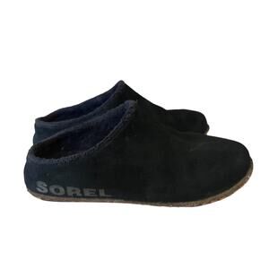 Sorel Youth 3 Lanner Ridge II Suede Slippers Leather Slip On Kids Shoes Black